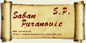 Šaban Puranović vizit kartica